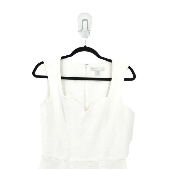 DRESS THE POPULATION Women S Monroe Gown Dress Off White Side Slit Sweetheart - Picture 4 of 9